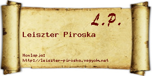 Leiszter Piroska névjegykártya